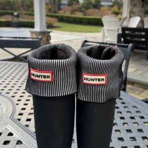 Hunter Boot Socks for the Hunter Original Tall Boot - Black and White Striped